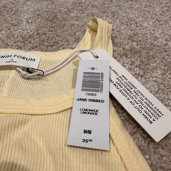***sold on MP***Denim forum Jane ribbed tank in lemonade NWT - Picture 3 of 4